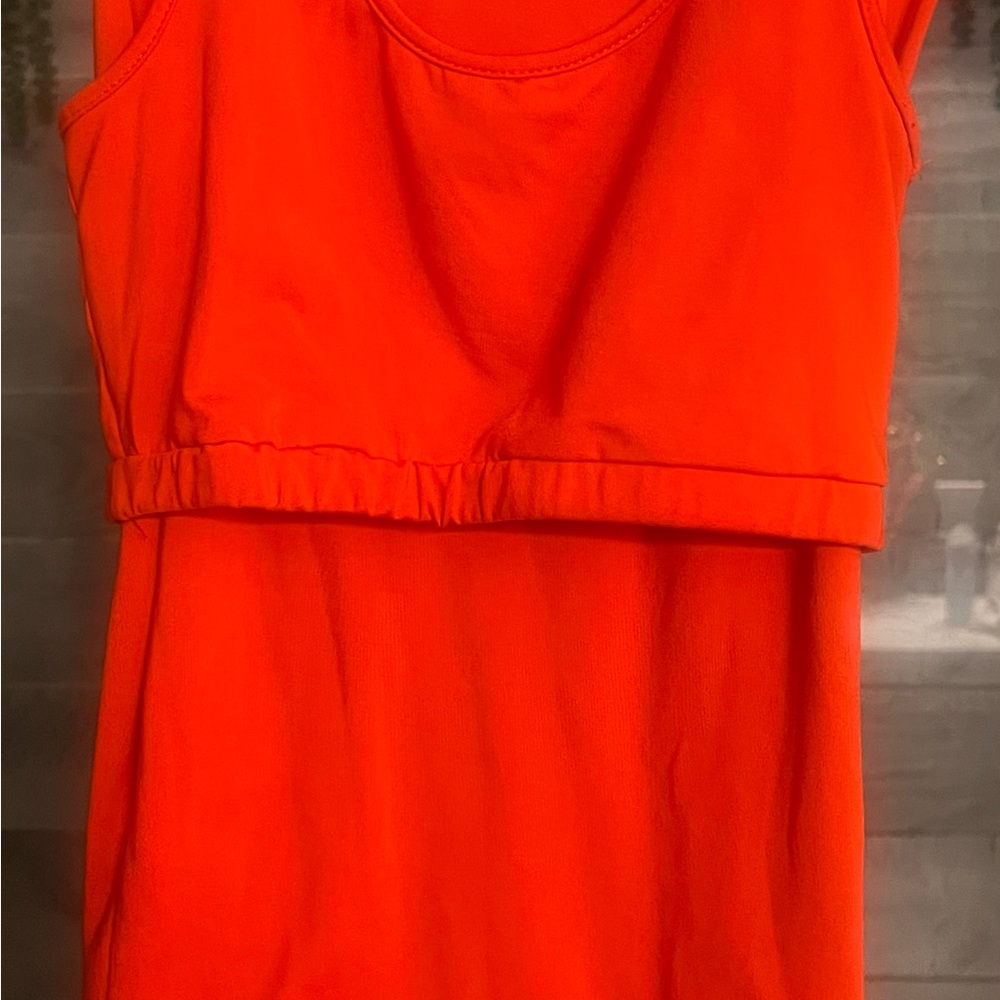 Vibrant Orange Sleeveless Dress